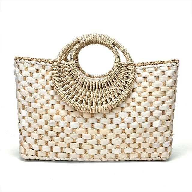 Hand basket shopping bag Black color Bali Island Hand Woven Bag Butterfly buckle Straw Bags Satchel Wind Bohemia Beach Bag