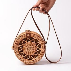 Vintage Handmade Women Rattan Bag Straw Woven Shoulder Bags Bow Holiday Beach Bohemia Crossbody Bag