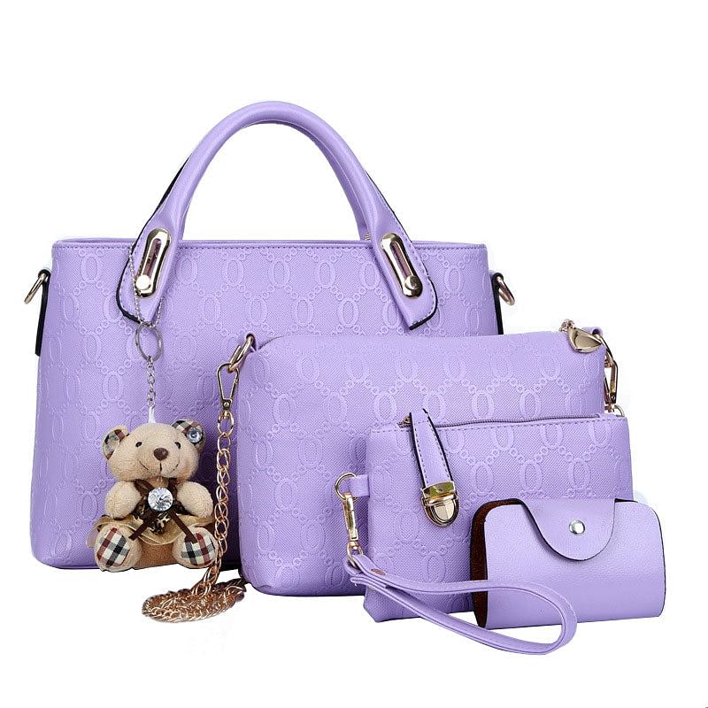 4Pcs/Set Elegant Ladies Bear Pendant Handbag