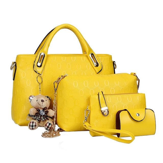 4Pcs/Set Elegant Ladies Bear Pendant Handbag