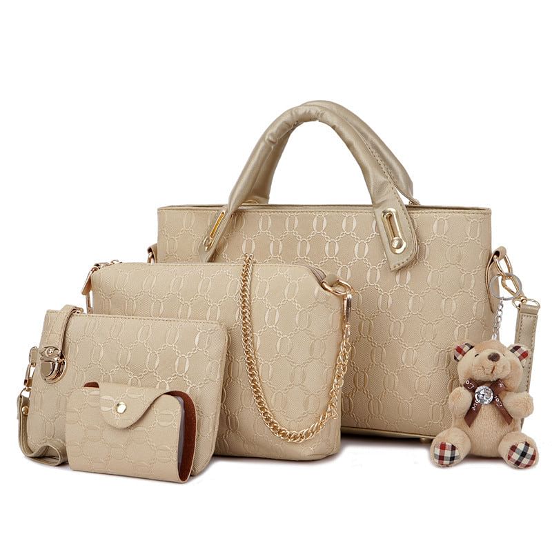 4Pcs/Set Elegant Ladies Bear Pendant Handbag