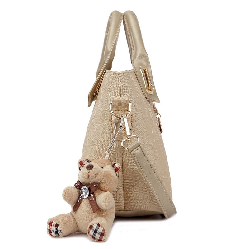 4Pcs/Set Elegant Ladies Bear Pendant Handbag