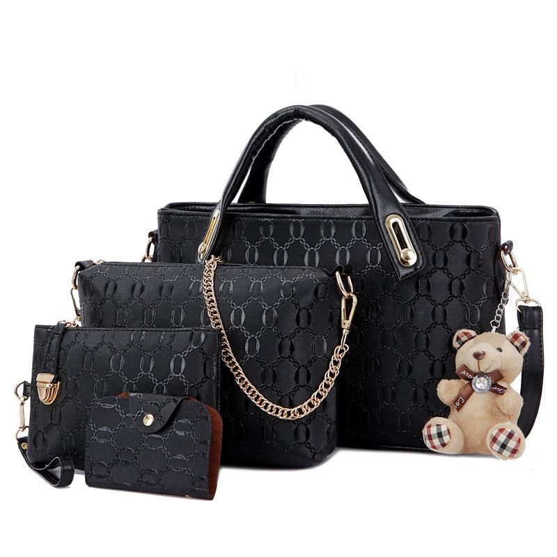 4Pcs/Set Elegant Ladies Bear Pendant Handbag