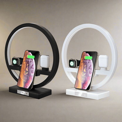 3 IN 1 QI Fast Wireless Charger Dock Charger Holder LED Lamp