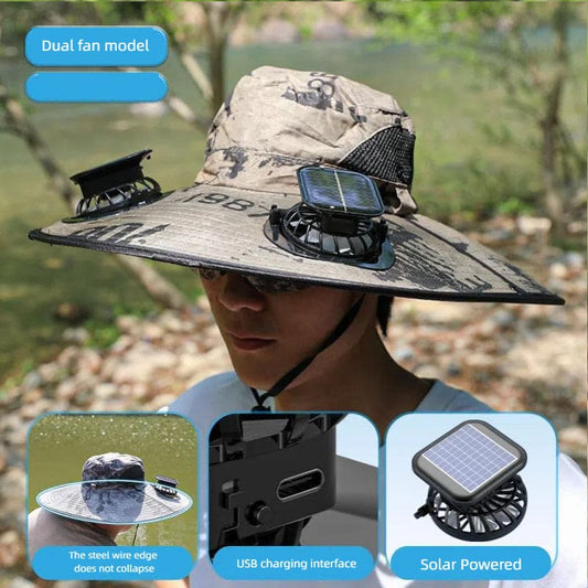 Solar-Powered Fishing Hat – UV Protection & Cooling Fan for Outdoor Adventures