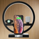 3 IN 1 QI Fast Wireless Charger Dock Charger Holder LED Lamp