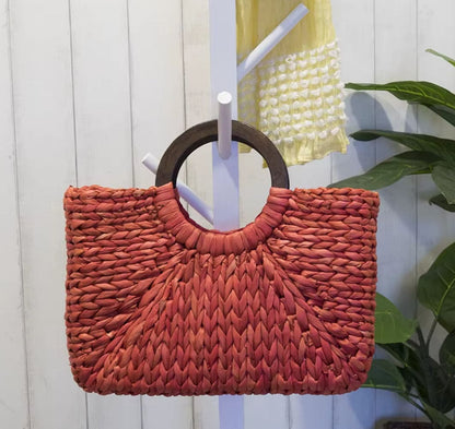 Vintage Bohemian Straw Rattan Handbag