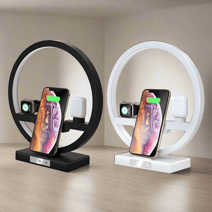 3 IN 1 QI Fast Wireless Charger Dock Charger Holder LED Lamp