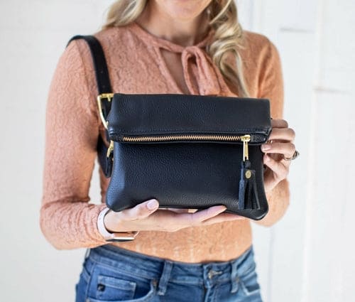 Foldover Crossbody Clutch Bag