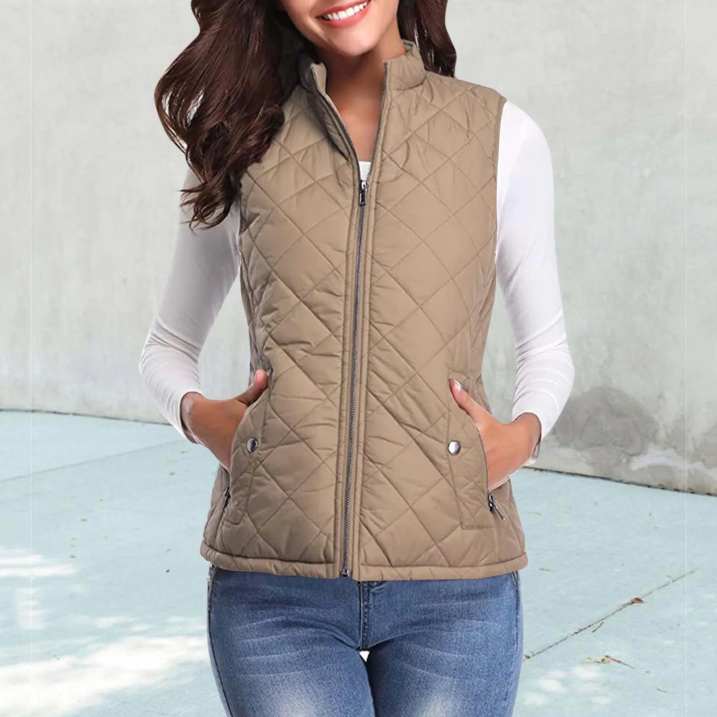 Casual Warm Sleeveless Vest with Pockets