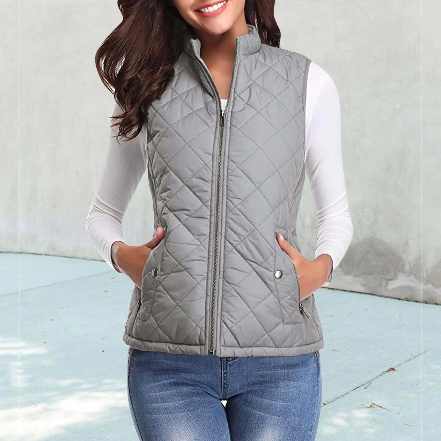 Casual Warm Sleeveless Vest with Pockets