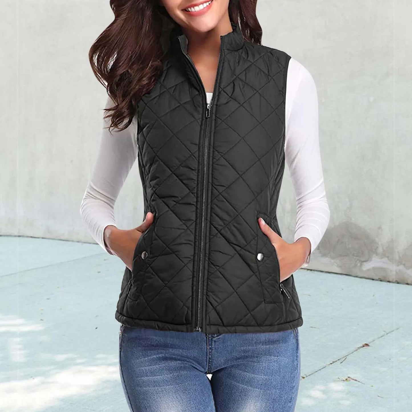 Casual Warm Sleeveless Vest with Pockets