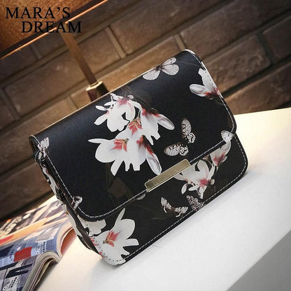 Women Floral leather Shoulder Bag Satchel Handbag Retro Messenger Bag