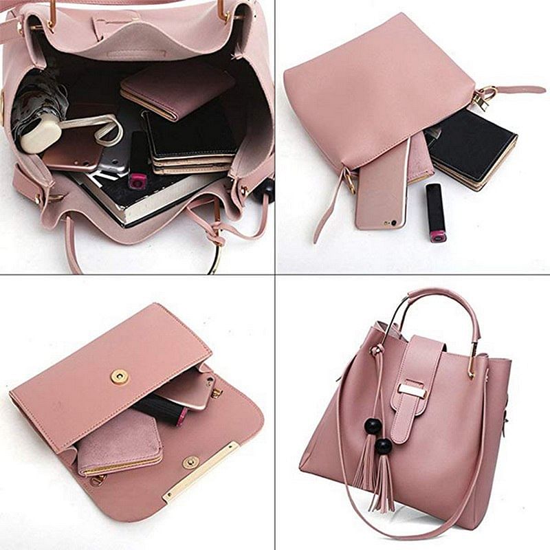 Elegant 3-Piece PU Leather Handbag Set - Tote, Crossbody, and Clutch