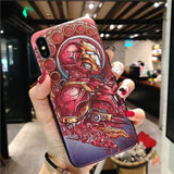 Fashion 3D Marvel Angry Embossed Captain America Iron Man Heroes Cases