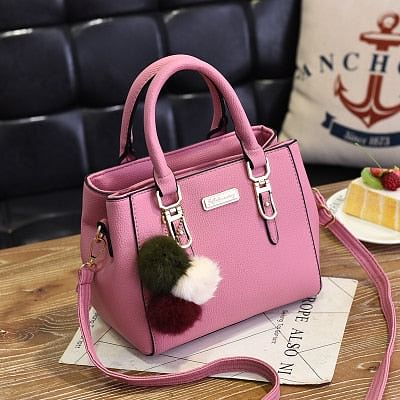 Women Hairball Ornaments Totes Solid Sequined Bag