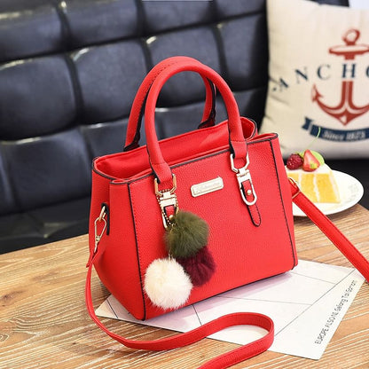 Women Hairball Ornaments Totes Solid Sequined Bag