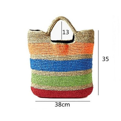 Crochet Summer Beach Bags Colorful Straw Bag