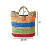 Crochet Summer Beach Bags Colorful Straw Bag