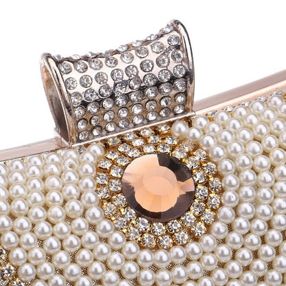 Rhinestones Tassel Clutch Diamonds Beaded Metal Evening Bags Chain Shoulder Messenger Purse Evening Bags For Wedding Bag