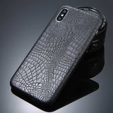 Crocodile Texture Phone Case, PU Leather Back Cover For iPhone