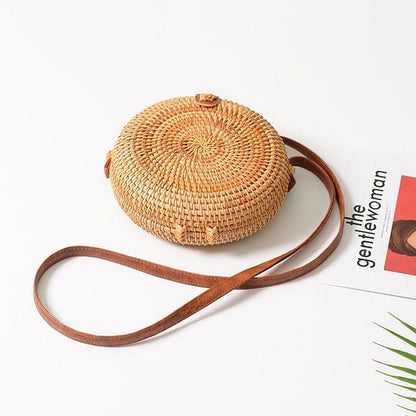 mini Round Straw Bag Women Summer Rattan Bags Handmade