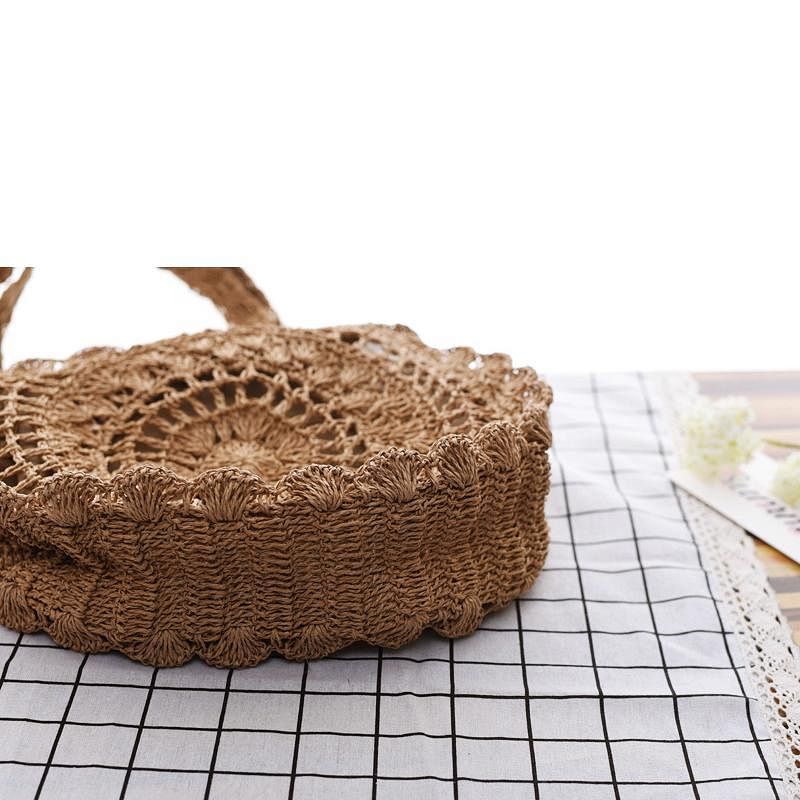 Bohemian Straw Bags Vintage Rattan Bag Handmade Knitted Travel Bags