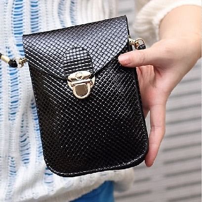 Fluorescence Colors Women Mobile Phone Bags Fashion Small Change Purse Female Woven Buckle Shoulder Bags Mini Messenger Bag