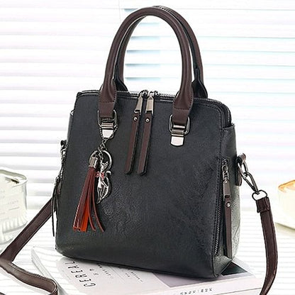 Vintage Leather Ladies HandBags Women Messenger Bags TotesTassel Designer Crossbody Shoulder Bag Boston Hand Bags