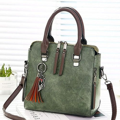 Vintage Leather Ladies HandBags Women Messenger Bags TotesTassel Designer Crossbody Shoulder Bag Boston Hand Bags