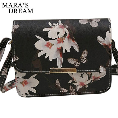 Women Floral leather Shoulder Bag Satchel Handbag Retro Messenger Bag