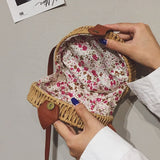 Women Summer Rattan Bag 2019 Round Straw Bags Handmade Woven Beach Cross Body Bag Circle Bohemia Handbag Bali Box
