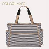 Colorland Black White Stripes Baby Diaper Bag. Organizer Fashion Maternity Bag, Travel Messenger