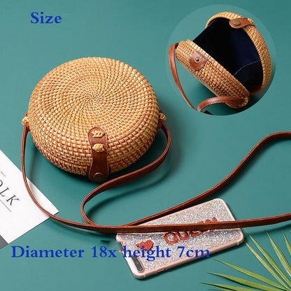 mini Round Straw Bag Women Summer Rattan Bags Handmade