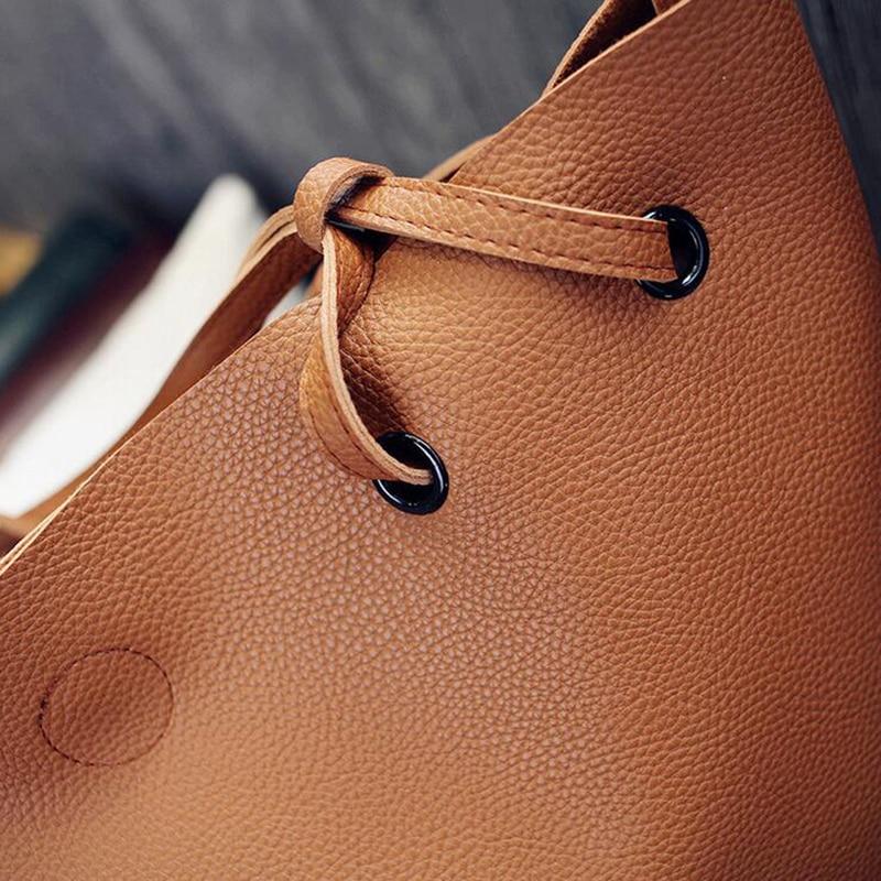 Soft Leather Women Bag Set Female Shoulder Bags