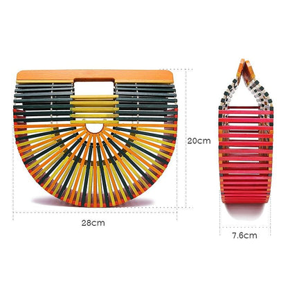 Women Bamboo Bag Summer Beach Bags For Women Woven Hollow Out Bamboo Handbag Lady Wood Clutch Bags Handmade Handbags Bolso Bambu