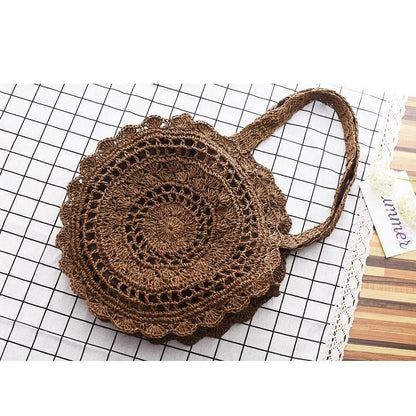 Bohemian Straw Bags Vintage Rattan Bag Handmade Knitted Travel Bags