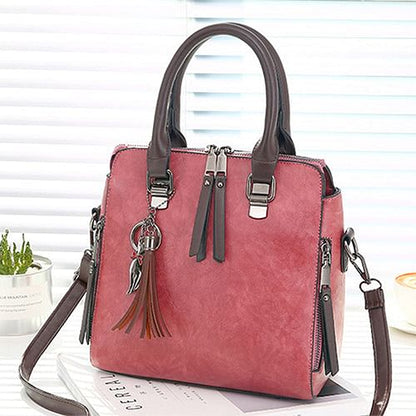 Vintage Leather Ladies HandBags Women Messenger Bags TotesTassel Designer Crossbody Shoulder Bag Boston Hand Bags