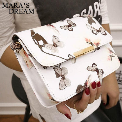 Women Floral leather Shoulder Bag Satchel Handbag Retro Messenger Bag