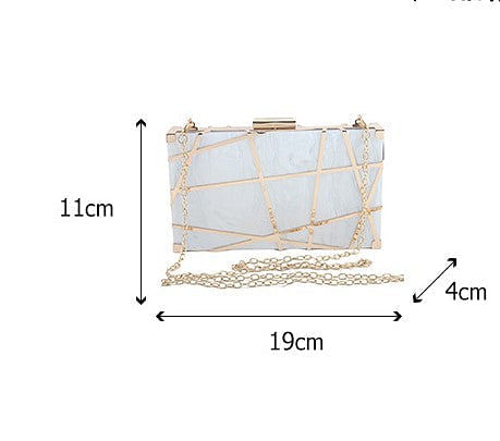 New Acrylic Hollow Metal Small Square Bag