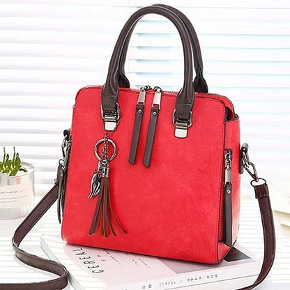 Vintage Leather Ladies HandBags Women Messenger Bags TotesTassel Designer Crossbody Shoulder Bag Boston Hand Bags