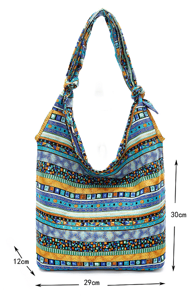 Hippy Boho Style Sling Crossbody Shoulder Messenger Bag Purse Multi Color