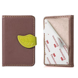Creative PU leather Phone Wallet Case Women Men Credit Card Holder Pocket Stick 3M Adhesive