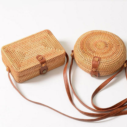 mini Round Straw Bag Women Summer Rattan Bags Handmade