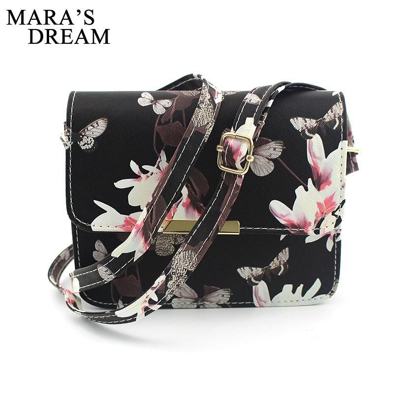 Women Floral leather Shoulder Bag Satchel Handbag Retro Messenger Bag
