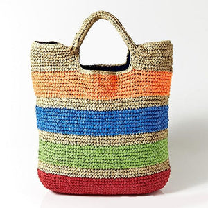 Crochet Summer Beach Bags Colorful Straw Bag