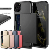 For iPhone Case Slide Armor Wallet Card Slots Holder