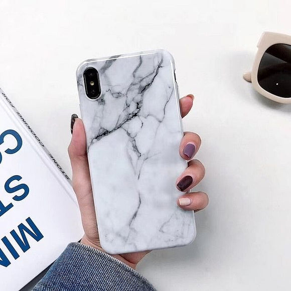 Luxury Marble Case For iPhone 7 Case Soft Silicone Back Cover For iPhone 6 6S 7 Plus 8 Plus Coque iPhone X XR XS Max Case Cover