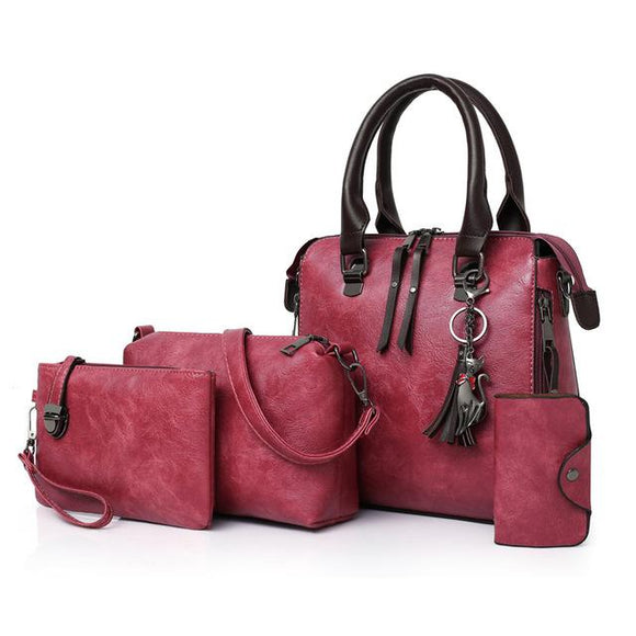 4 in 1 Designer Leather Handbag