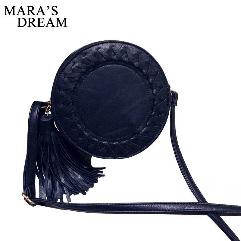 Round Women Tassel Bag Woven Crossbody Bags Womens Shoulder Bag Ladies Cute Knitting Circular Women Messenger Bags